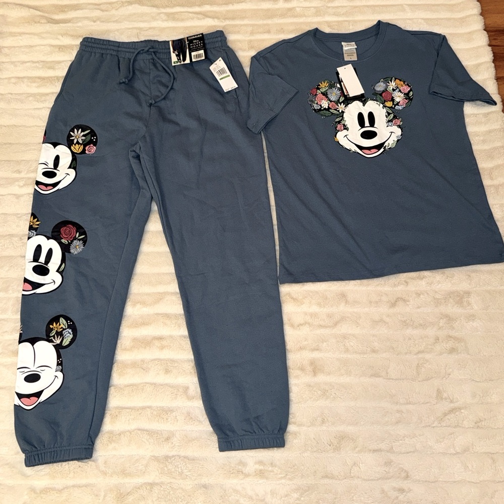 Disney Mickey Mouse embroidered jogger pants/T shirt
